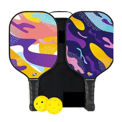 Sports Pickleball Paddles Set of 2 Lightweight Pickle Ball Rackets Raquette Set with 2 Pickleball Balls