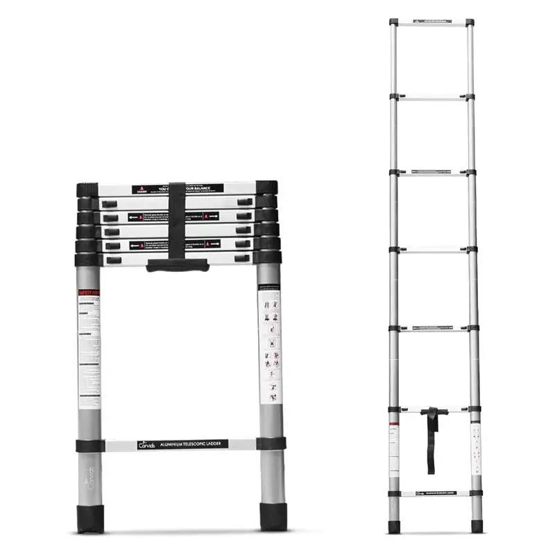 Telescopic Retractable Aluminium Ladder Double Single Household Staircase Attic Stairs Loft Aluminum Alloy Folding Ladder
