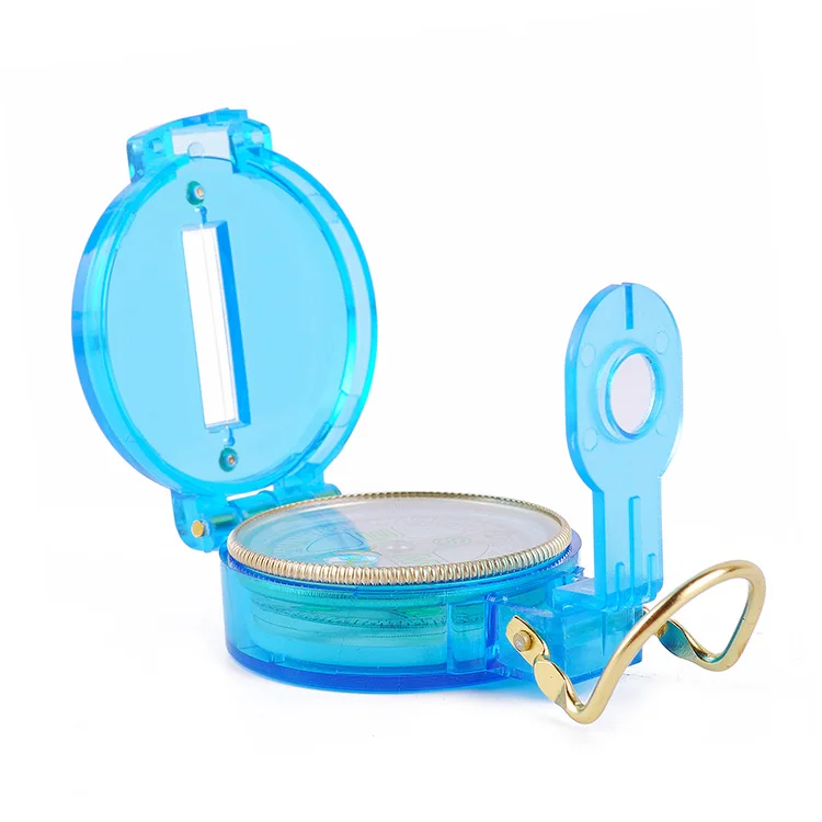 Boshile Blue Life Waterproof Compass 360 Dial ABS Case Customizable Size Portable Outdoor Guide Kids-for Tourism Hiking Climbing