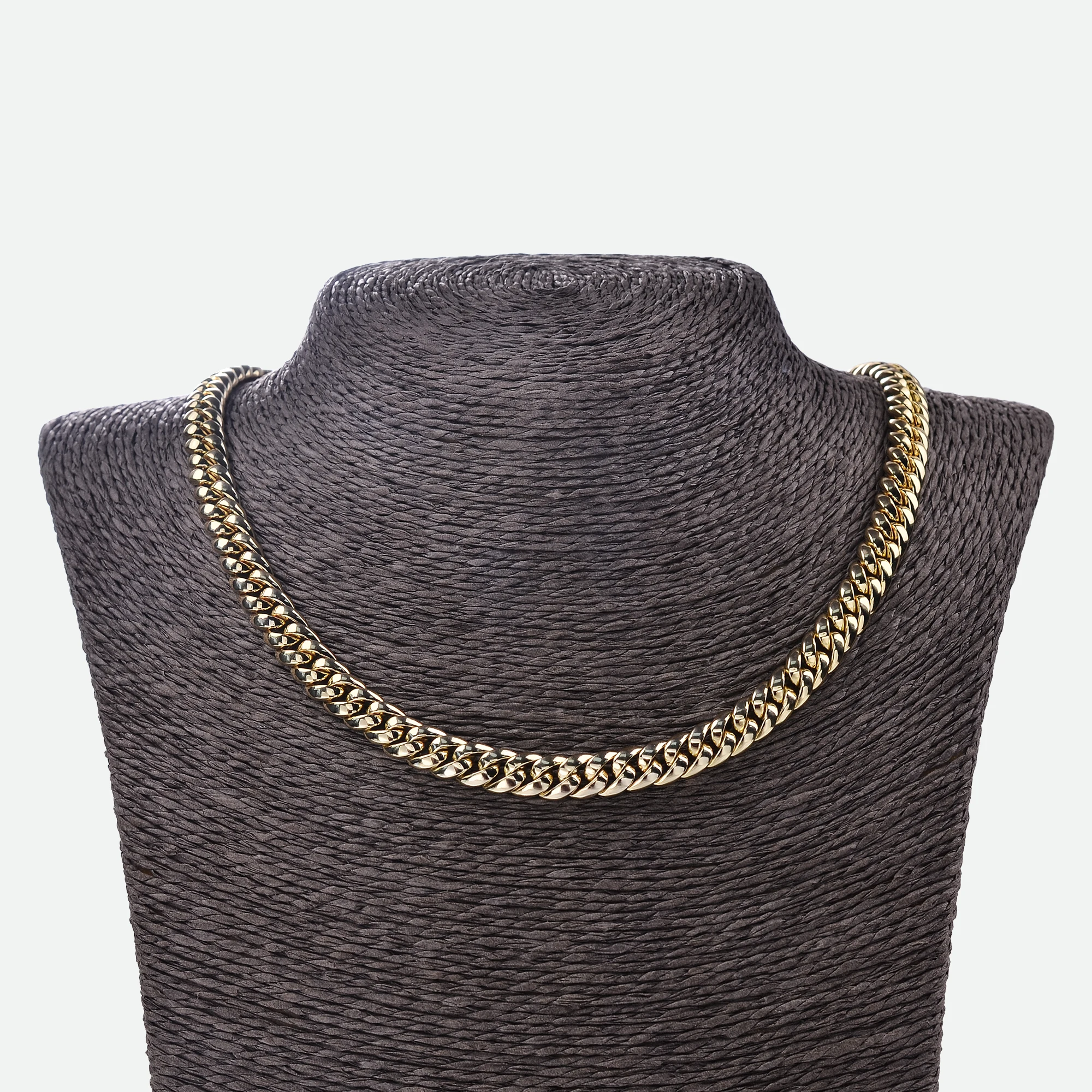 Hip Hop Fine Jewelry 8mm Custom Gold Plated Heavy Miami 8Mm Brass No Stones Cuban Link Chains Necklace For Men