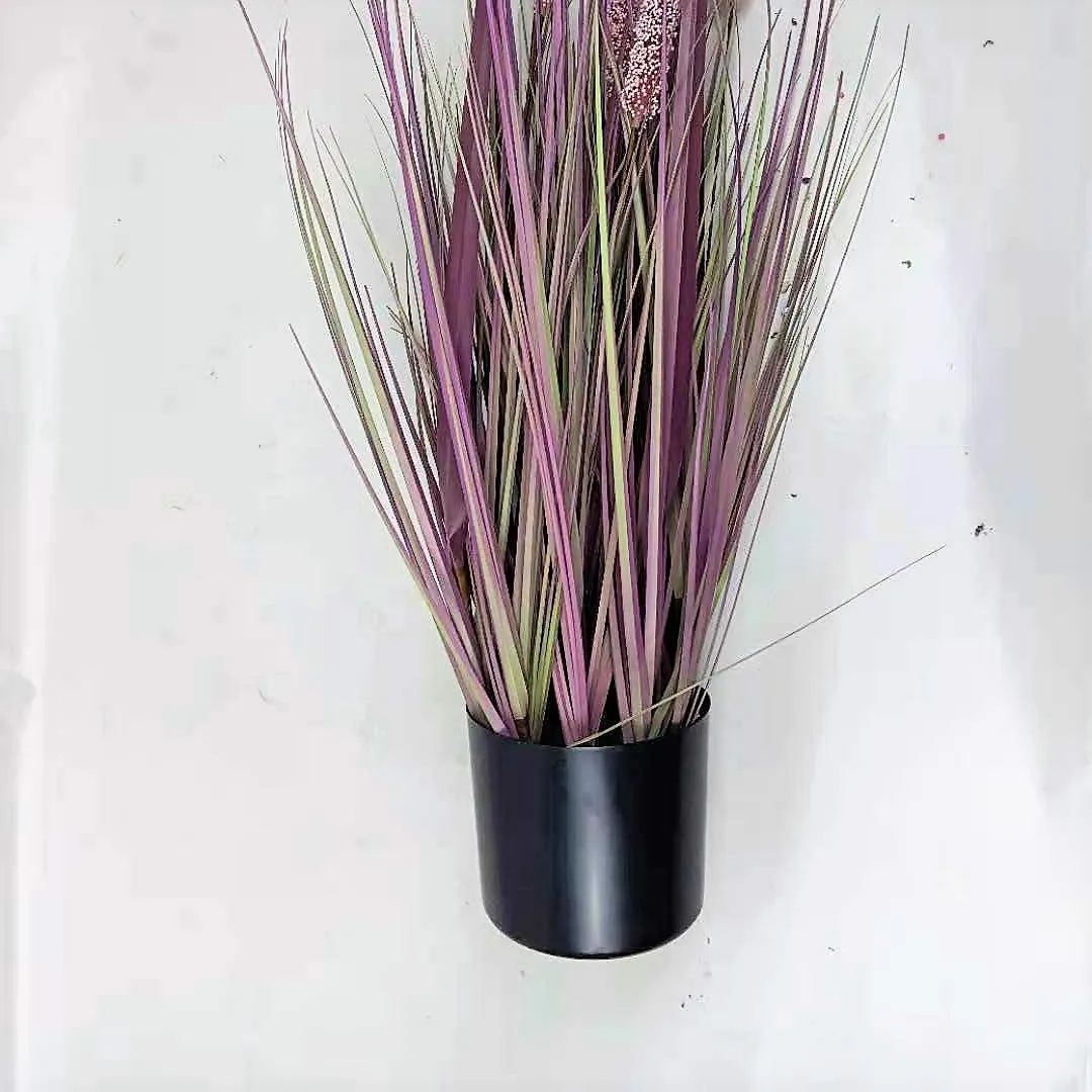 Large Tall Dried Artificial Potted Plant Reed Purple Planta De Maceta Artificial Pampas Onion Grass Bonsai For Decoration