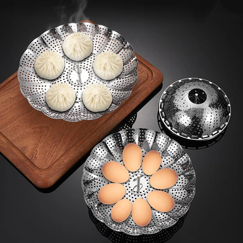 Amazon Top Seller Kitchen Accessories Stainless Steel Food Steamer Folding Steamer Basket Steamer Basket