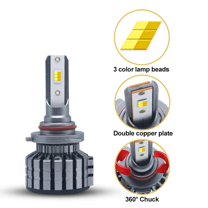 CAROLYN Auto Lighting Systems 3 Color 12v h4 180 Watts Car Head Light Led With Laser Light C-L7 24 mil Lumined 46000 Lumens