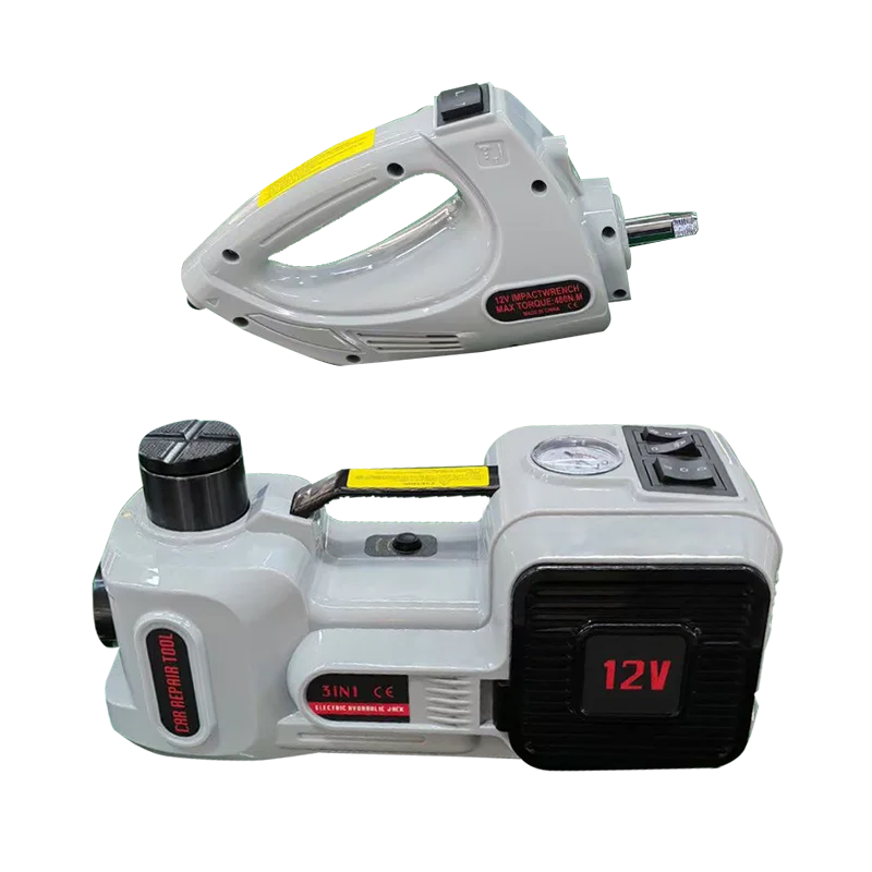 5T 12V Portable Car Jack Tire Lifting Vehicle Tools Inflator Electric Impact Wrench 3 in 1 Electric Hydraulic Jack