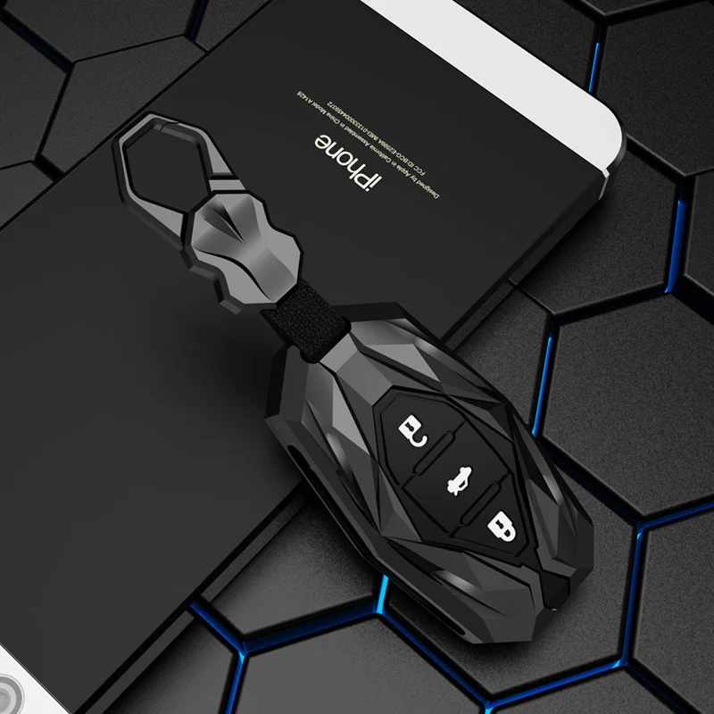 Zinc Alloy Leather Car Key Case Cover for Hyundai Solaris HB20 Veloster SR IX35 Accent Elantra i30 Key Fob Auto Accessories