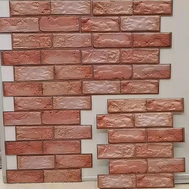 Newly pvc foam brick stickers art wall paper 3d brick wallpaper home decoration 30*30cm three-dimensional concave living room