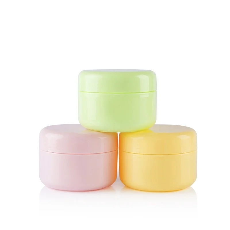 Customized private label pink green clear white Round Cosmetic Cream Jar 30g Plastic Skin Care Packaging 50 Container