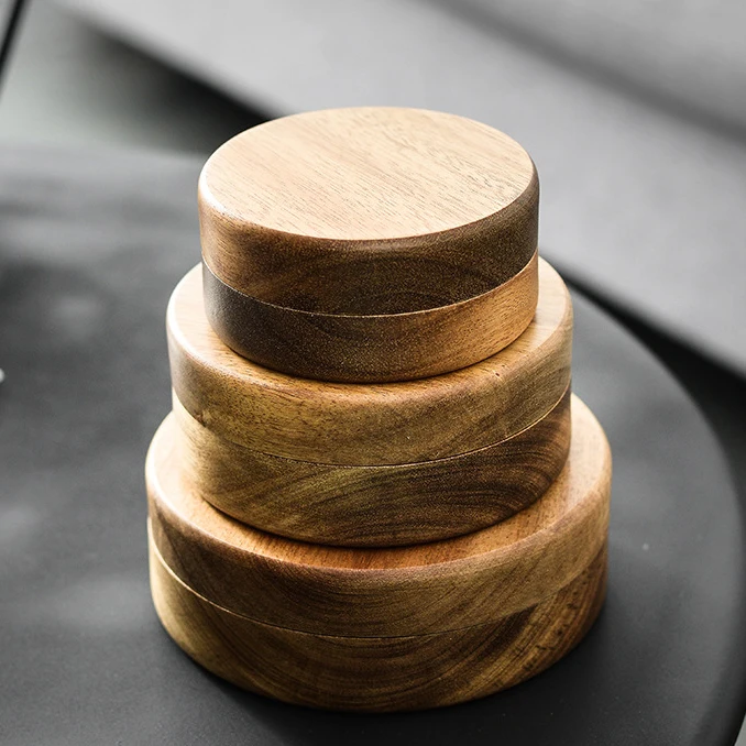 New Arrival Round Wooden Ashtray Office Home Restaurant Cigar Holder Ashtray With Lid