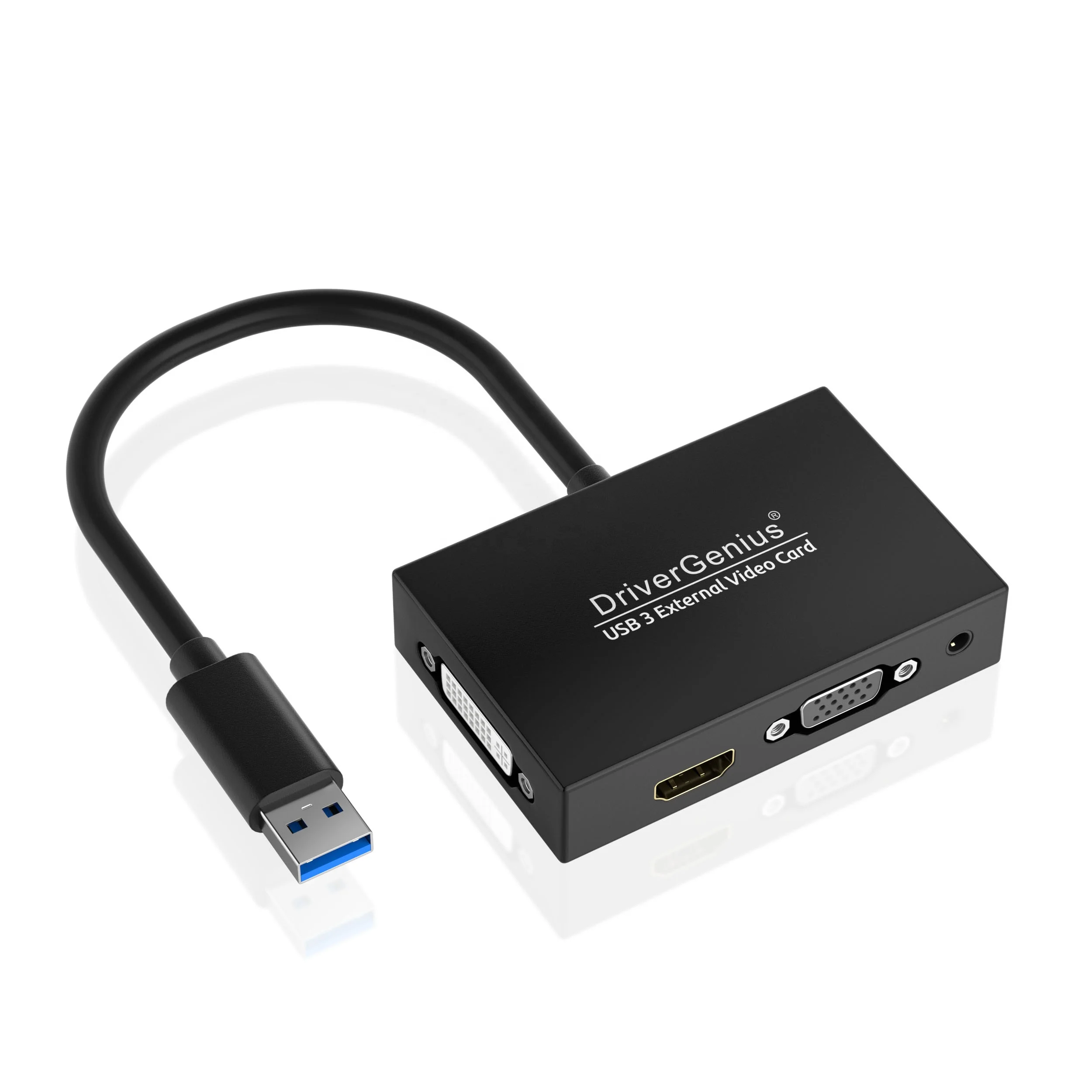 USB 3.0 to HD-VGA-DVI External Video Card Adapter with 3.5mm audio port