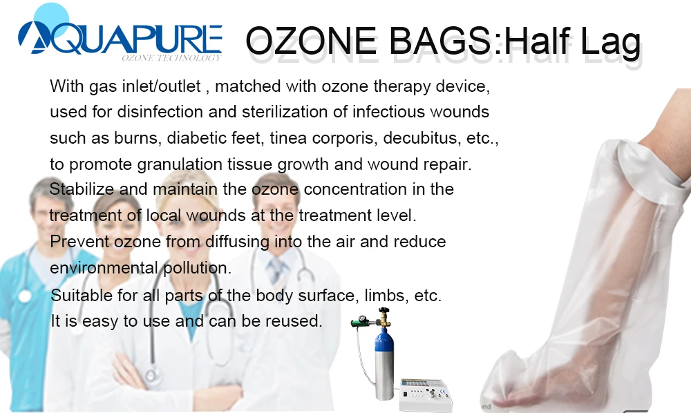 Diabetic foot treatment ozone bag for half leg reusable medical ozone bag for wound