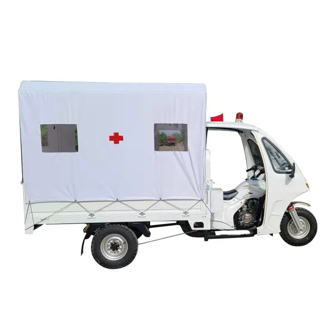 With Stretcher and Nurse Seat Africa Hot Sale 150cc 200cc 250cc Motorcycle 175cc Ambulance Tricycle China