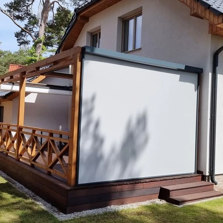 White Smart Zip Screen Blind Roller Shades,roller Fabric Garden Zipper Track ,sun Shading Modern Electric French Window Outdoor