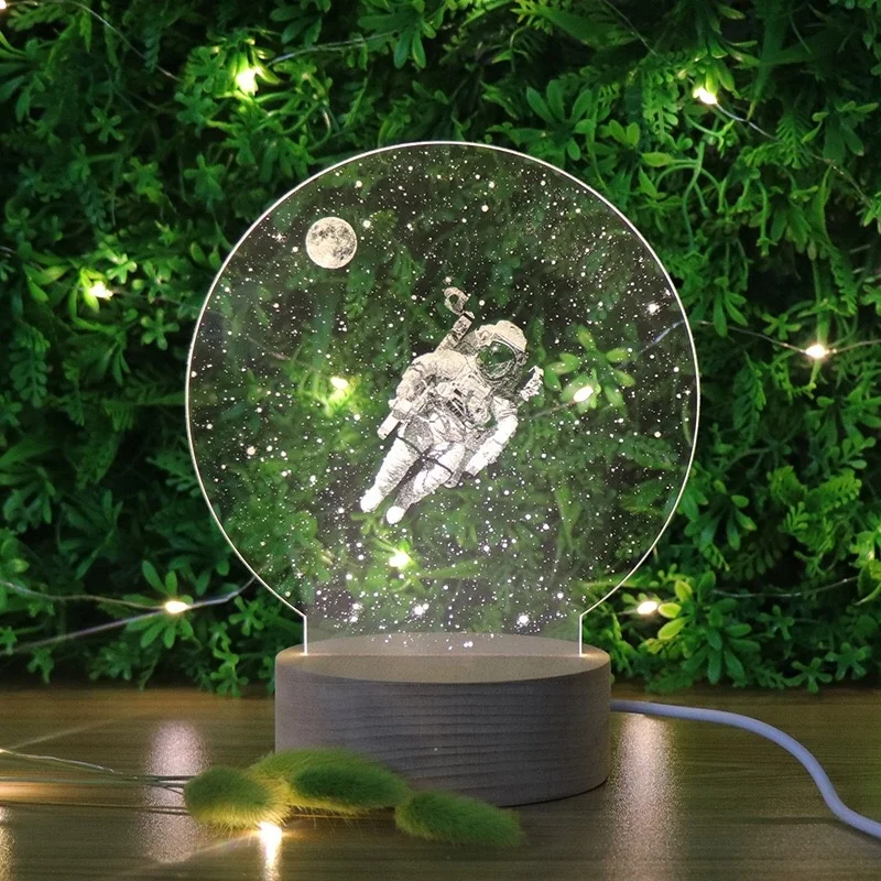 Wholesales 3D illusion lamp Acrylic Night Lamp with Switch Button