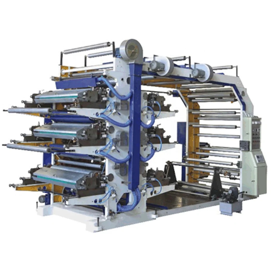 PVA BOPP HDPE LDPE PE Polyethylene Plastic Film Roll Flexo Printing Machine 6 Color