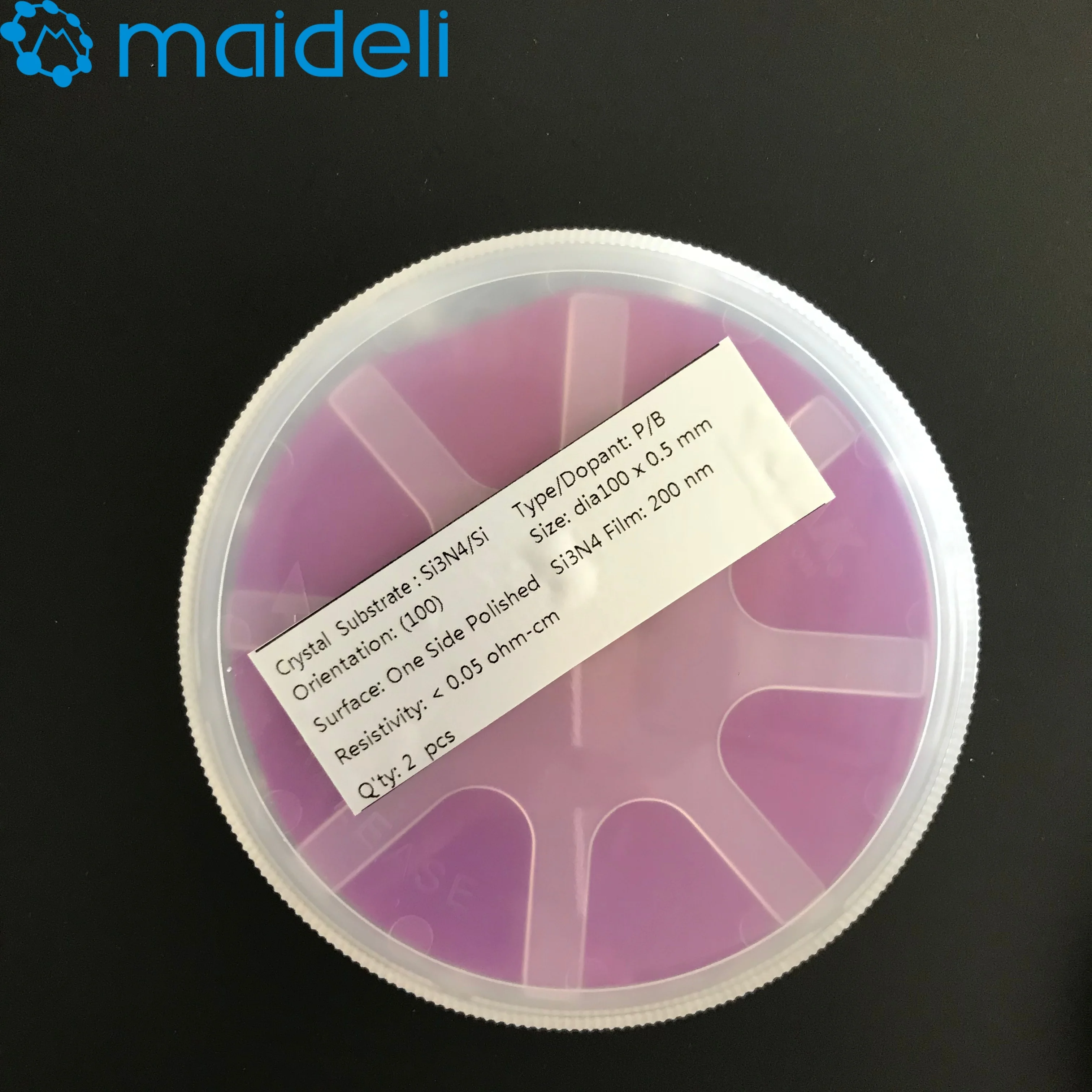 4inch 525um Crystal silicon wafer with 100nm Si3N4 film layer P-100 SSP