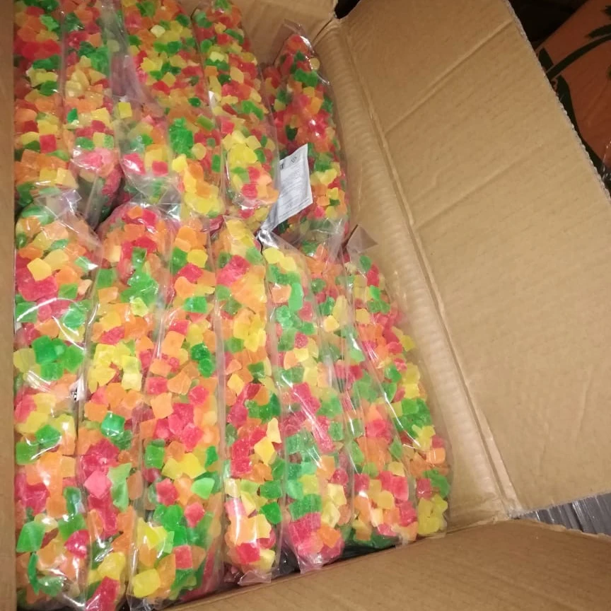 
Chinese dried fruits factory direct sell Dried papaya mixed color 3-5,5-7,8-10mm 