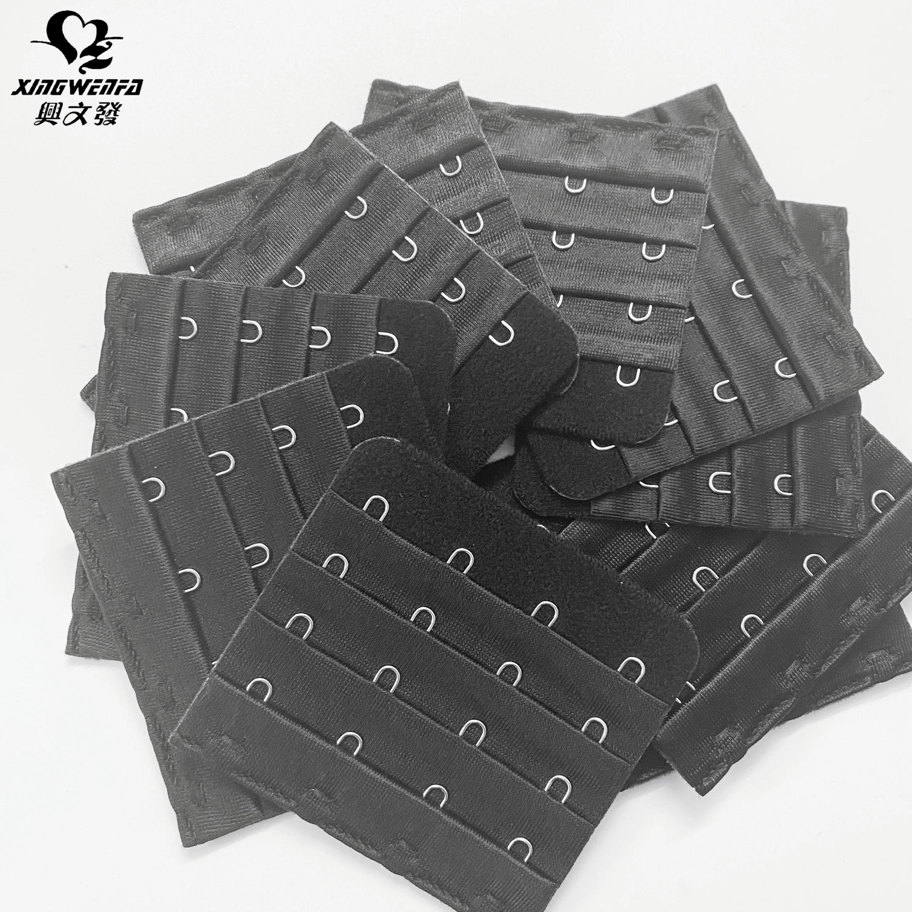 Underwear accessories 4*4 4 row  Environmental Sustainable High quality microfiber hook and eye tape OEM bra  extender