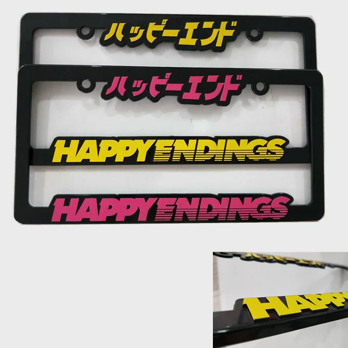 European Custom Aluminum License Plate Frame Wholesale Custom Printed Abs Plastic Car Number Plate Holder