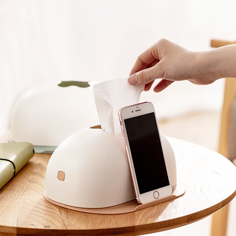 Multifunctional and practical green ABS material bread shape plastic tissue box organizer for home