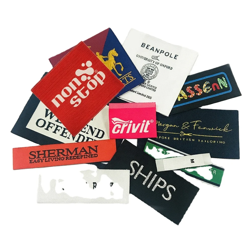 New Custom Made Woven Labels for Clothing Damask Material Folded Type Private Face Wash Labels Competitive Garment Machine Price