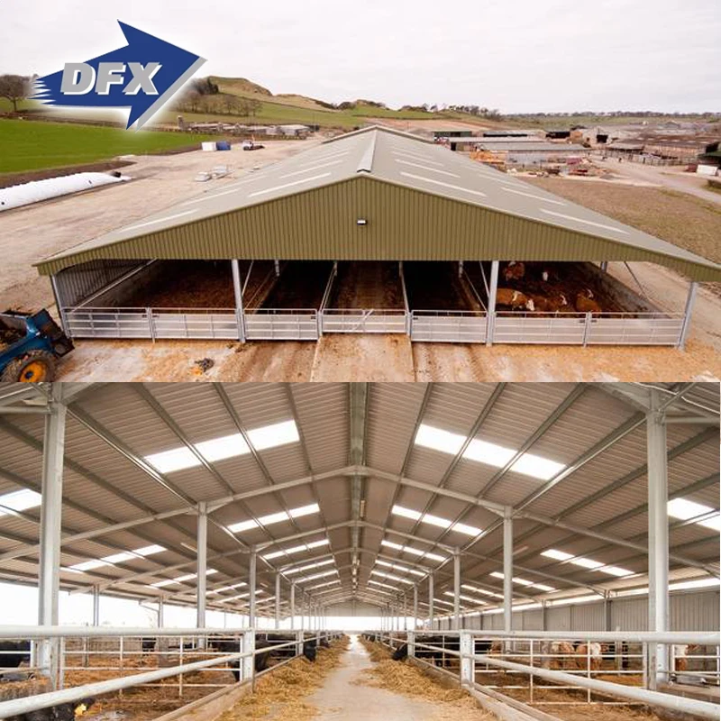 Стабильный навес для лошадей, стальная конструкция, навес, сборная Ферма для коров и крупного рогатого скота, навес для коров, здание домиков