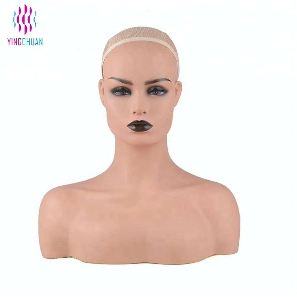 Realistic mannequin head for wig display
