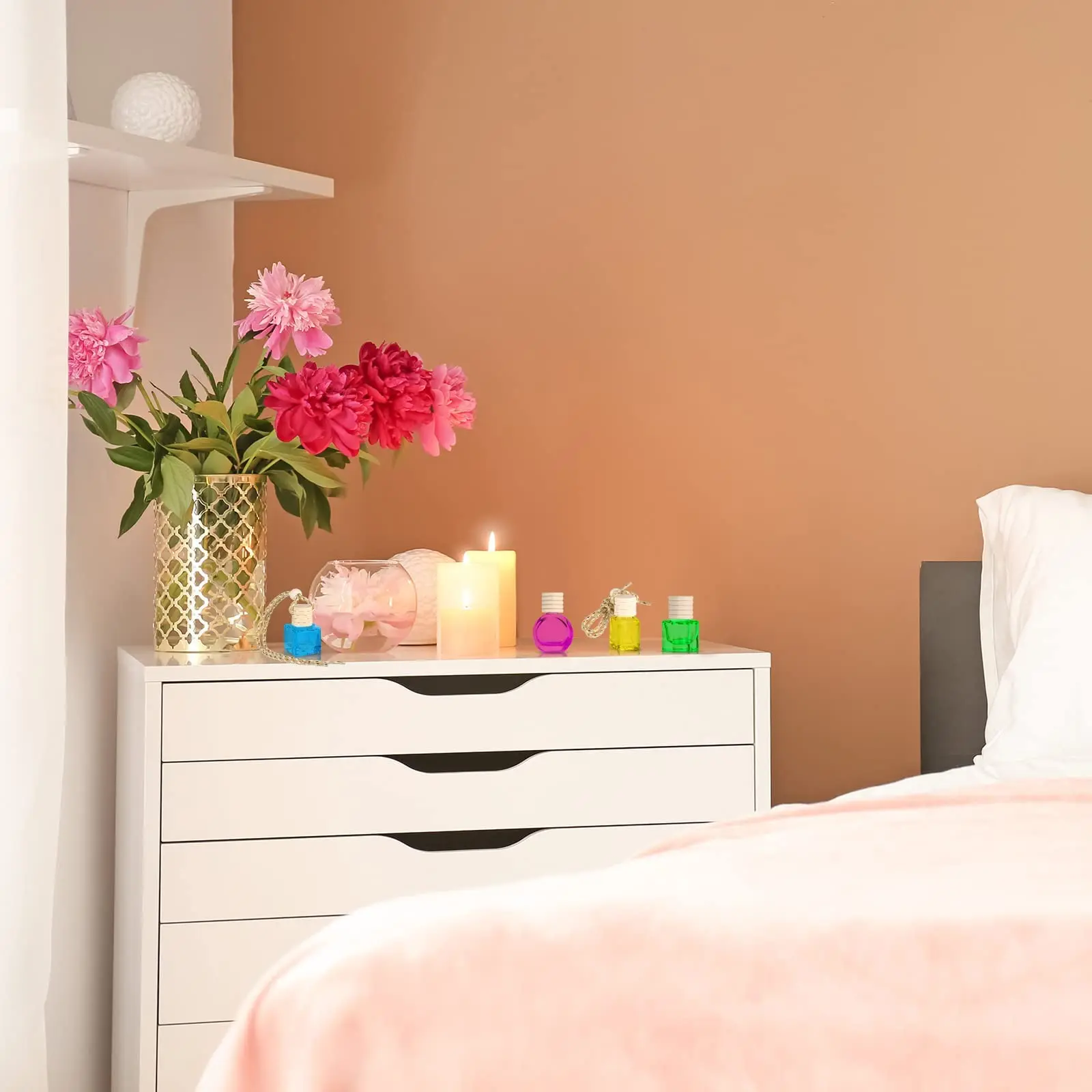 Car Perfume Bottle Empty Wood Hanging Car Aroma Diffuser 8ml Reusable Car Perfume Bottle With Wooden Lid