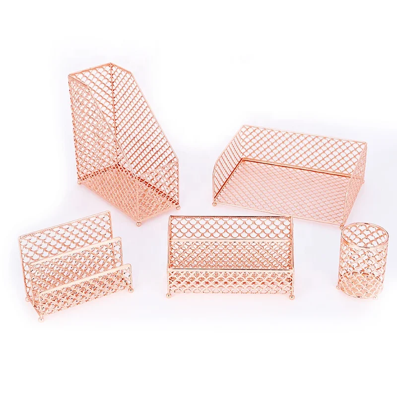 Customised  Unique Round Shape Porta caneta Gold Pen Pencil Holder For Table Desk