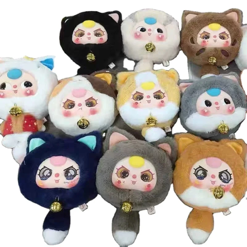 Baby Three Lucky Cat Most Popular 100% Original Plush Zipper Bag Dolls Vinyl Plush Blind Box Gift 6PCS/BOX