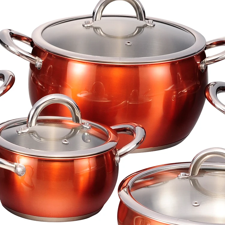 China Supply Surgical Steel Nonstick Non Stick Cast Iron Cooking Pot  Cookware Set