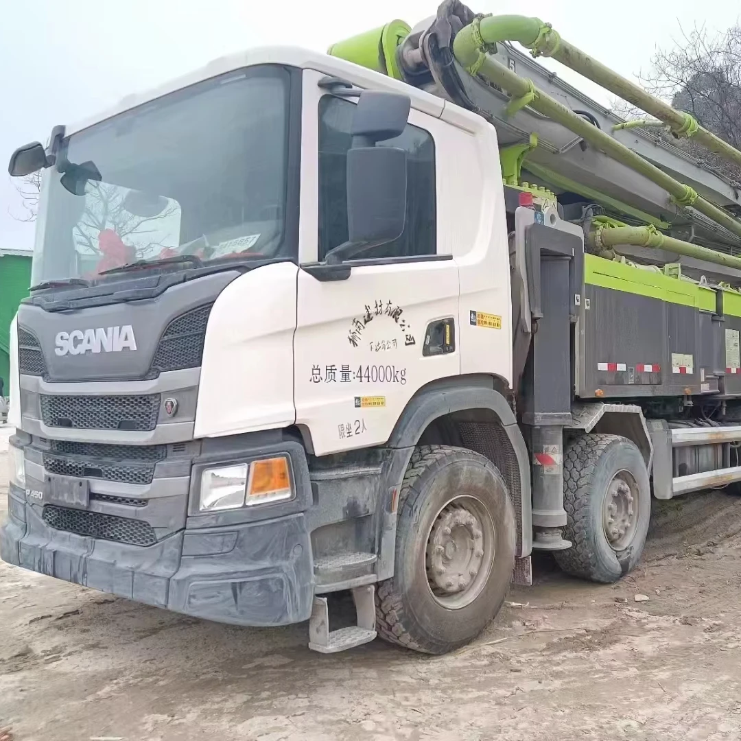 Zoomlion 20 лет Scania 56 м б/у грузовик с бетонным насосом шасси SCANIA дизельная мощность и основной двигатель/двигатель для продажи