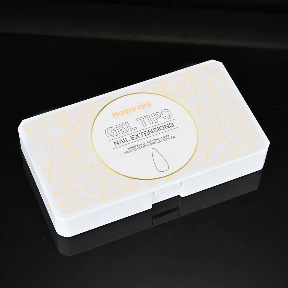 New 750pcs Short Coffin Almond Tapered Soft Gel Nail Tips Stiletto Full Cover X Nail Tips in 15 Sizes for DIY Salon Ins Design