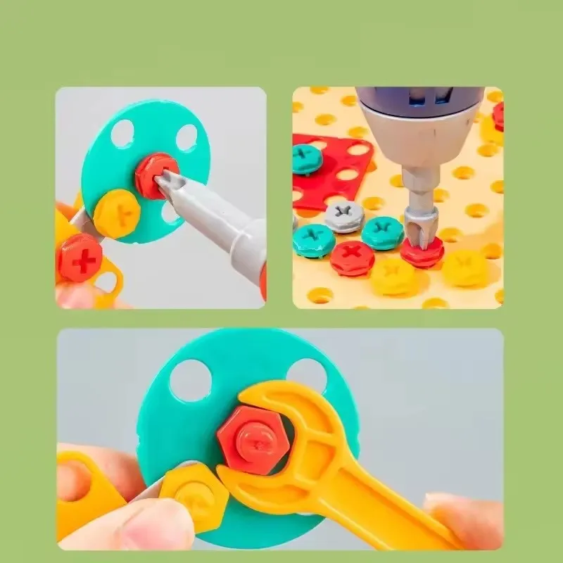 Tool Box Toy Assembly Toy Mini Diy Wooden Hot Sell Children For Kids Wood Style Garden Color Package Repair Tools Toy