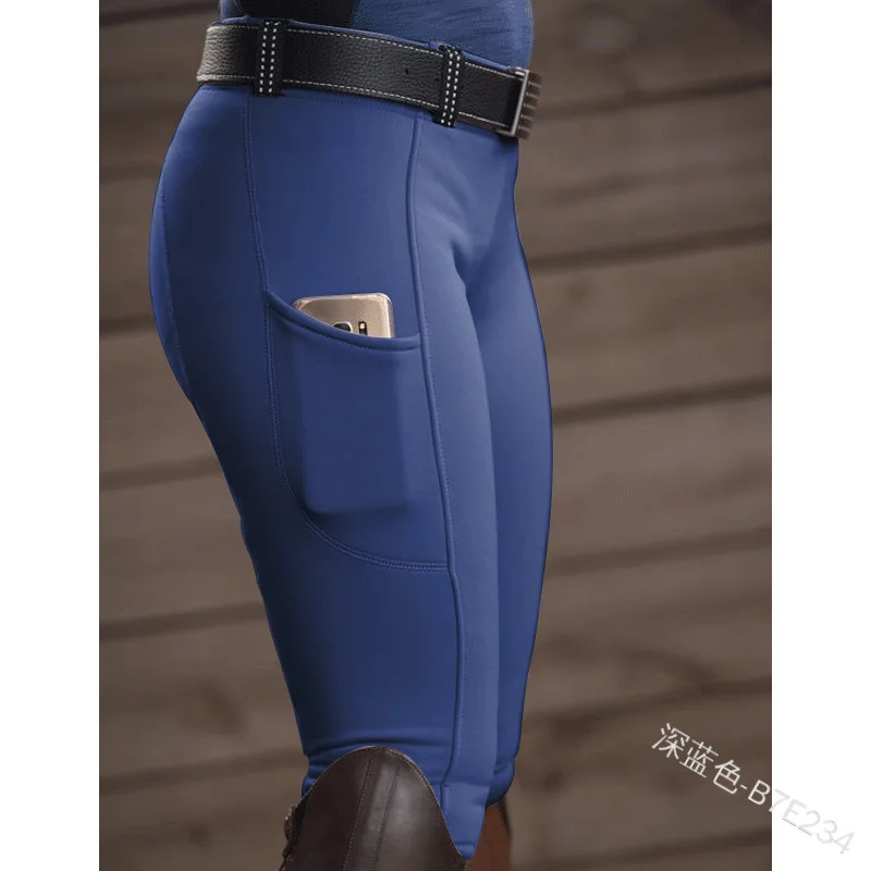 Casual Pencil Pants Pocket Breeches Women Plus Size Pants Equestrian Pants able High Waist Jodhpurs Trousers