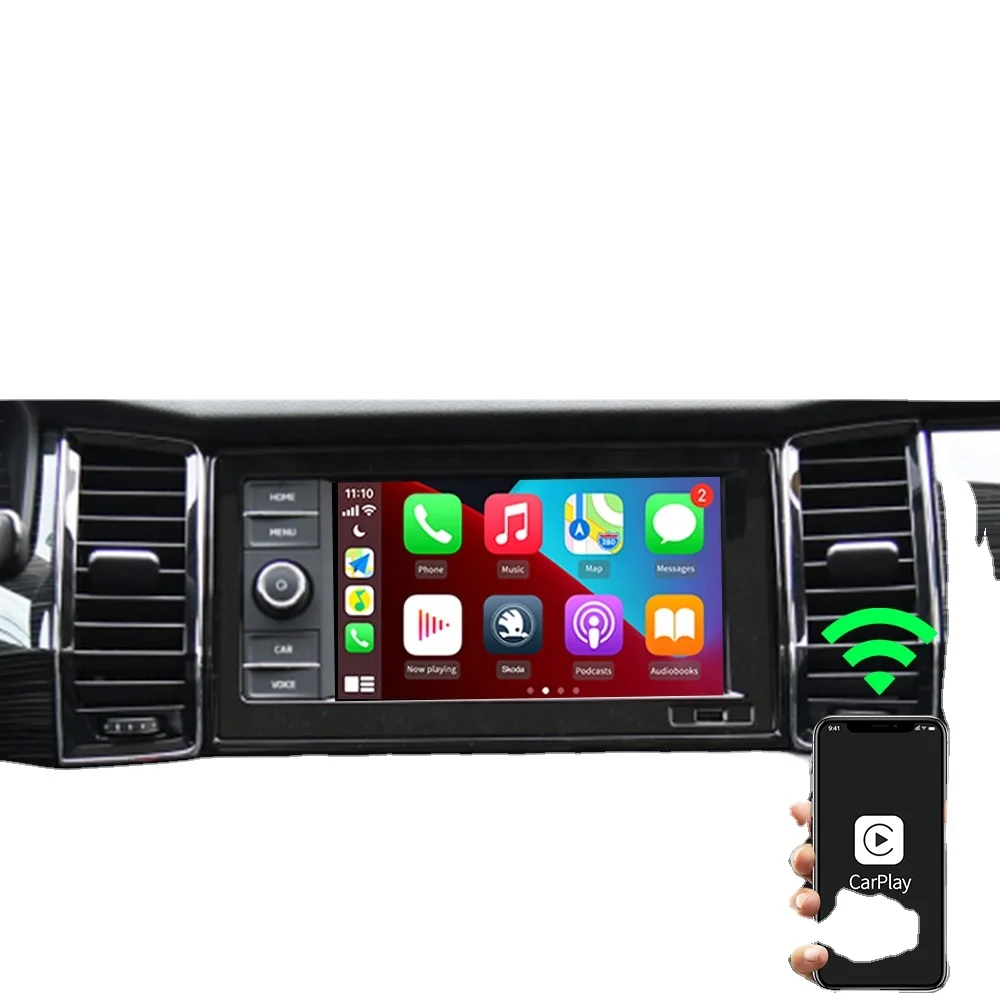  Carlinkit U2W 2 0 Беспроводной адаптер Apple Carplay для Skoda Scala Superb KodiaQ Troc Octavia MK3 Fabia OEM проводной
