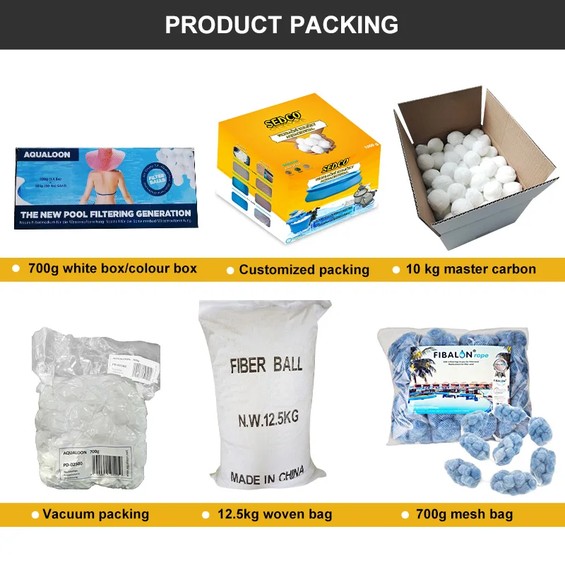 Прямая продажа с фабрики, 4-5 см, 5-6 см, фильтр для воды для бассейна, волоконный шар по низкой цене, коробка 700 г