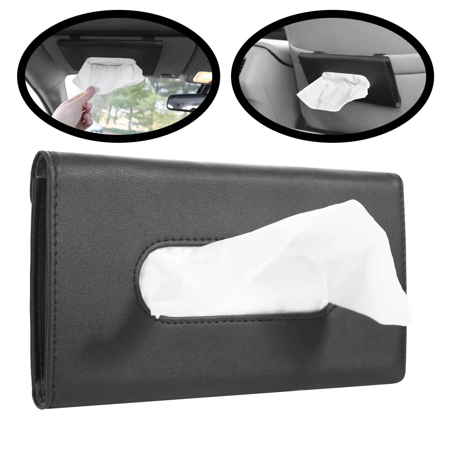 Car vehicle tissue box sunshade sunroof drawer hanging creative leather car interior accessories