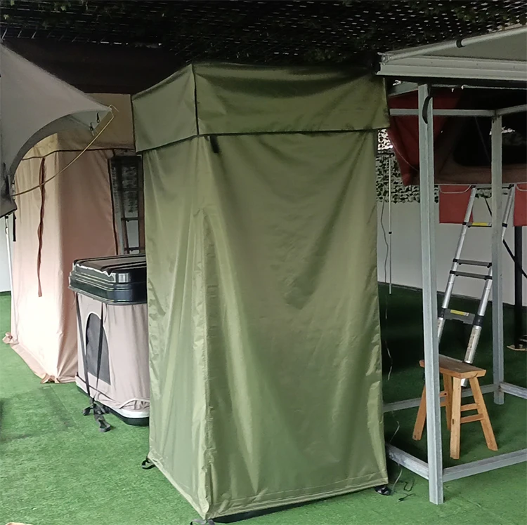 Outdoor 4X4 trailer camping car roof side dressing toilet shower tent with light
