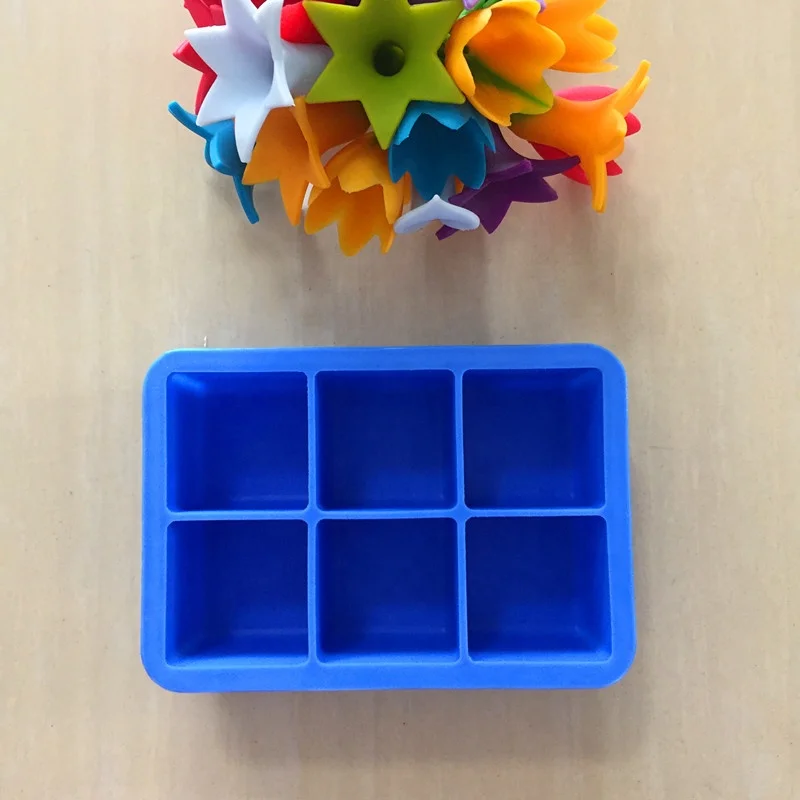 6 шт. квадратная силиконовая форма для льда