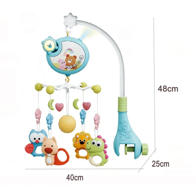 Baby musical toy for babies crib mobile bed bell pack and play with hanging non toxic teething rattles