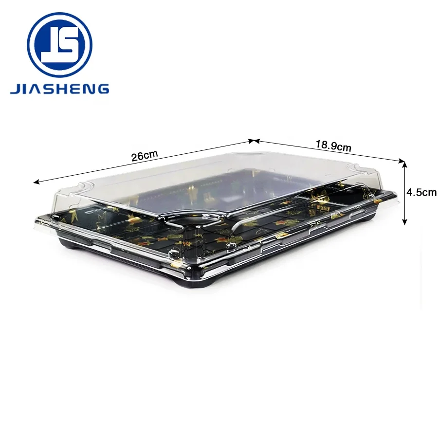 Disposable plastic packaging takeaway sushi box sushi container sushi tray with lid