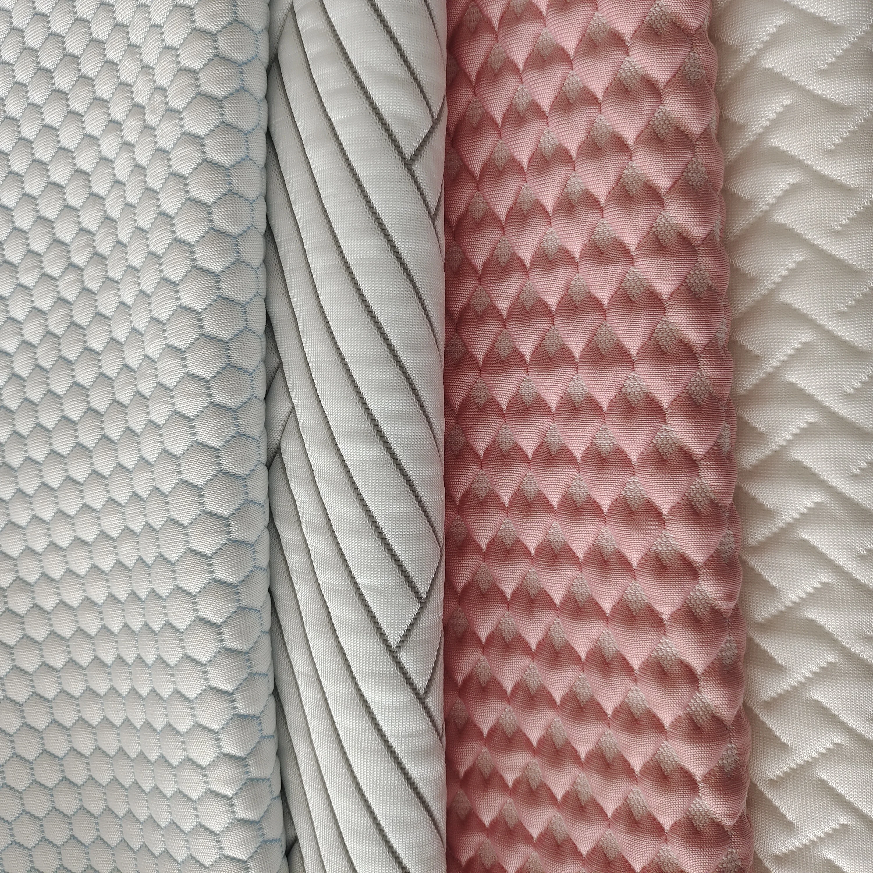 Manufacturers spot ice silk fabric mat diamond lattice clip cotton fabric knitted waffle fabric