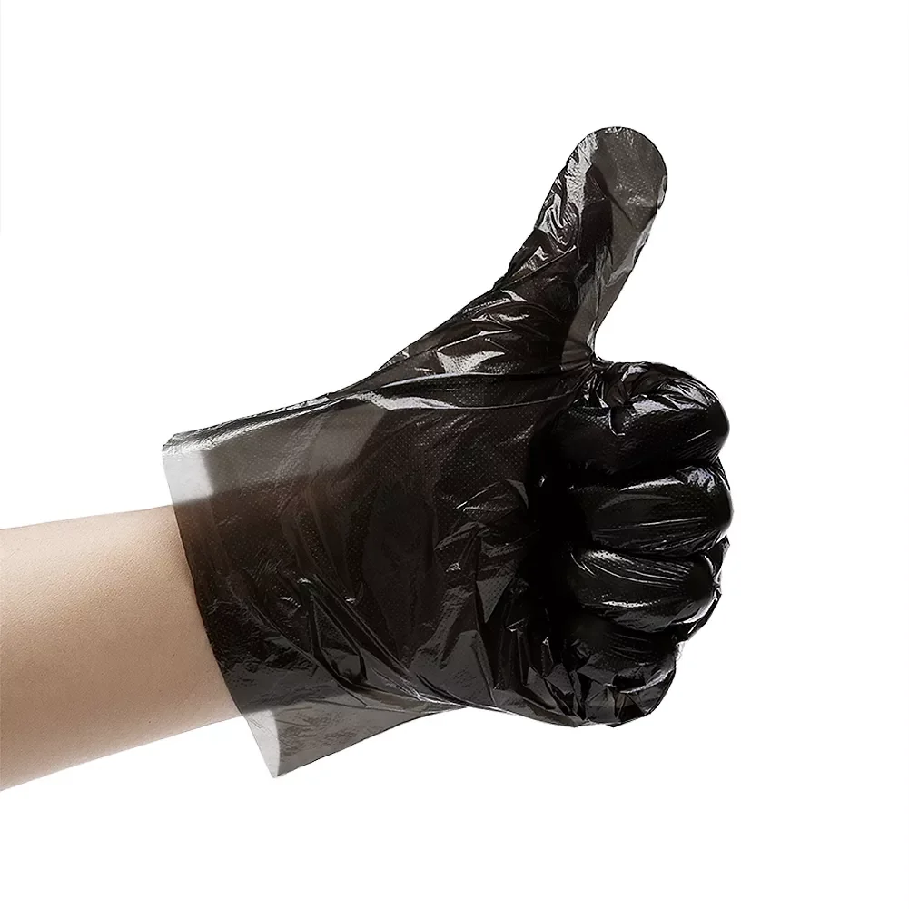 Clear Plastic Disposable Food Grade Kitchen Embossed Poly Pe Gloves
