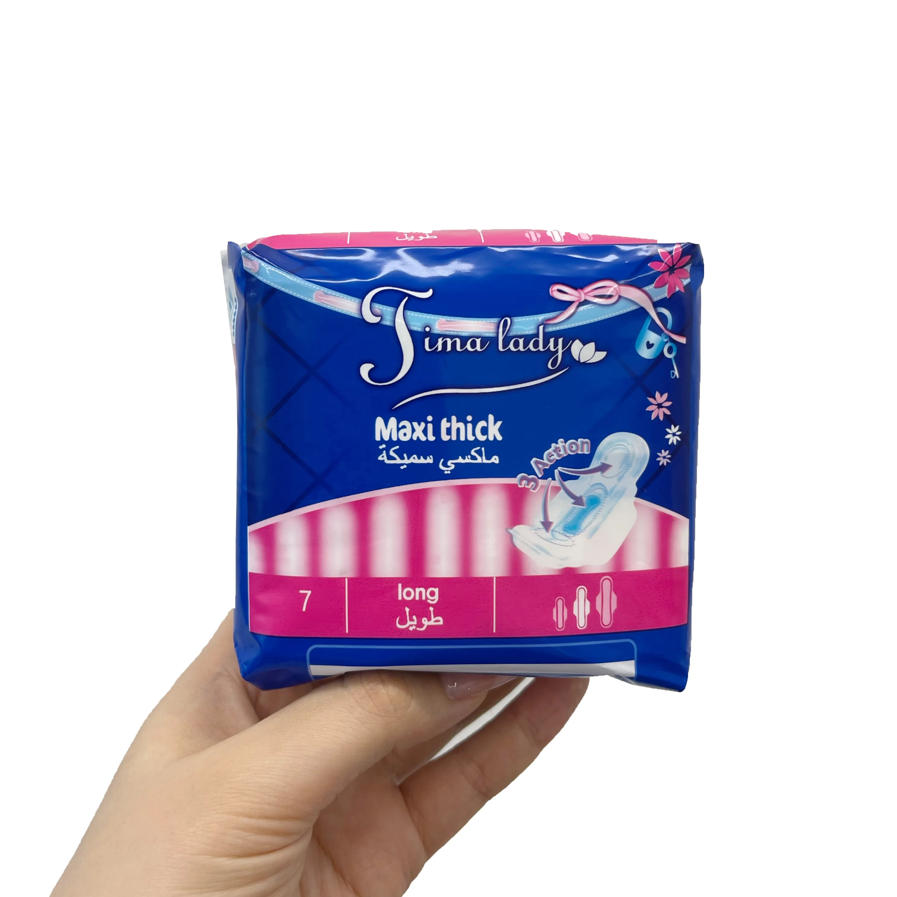 Customized brand lady product disposable women pad period pad good quality breathable sanitary napkin with wings