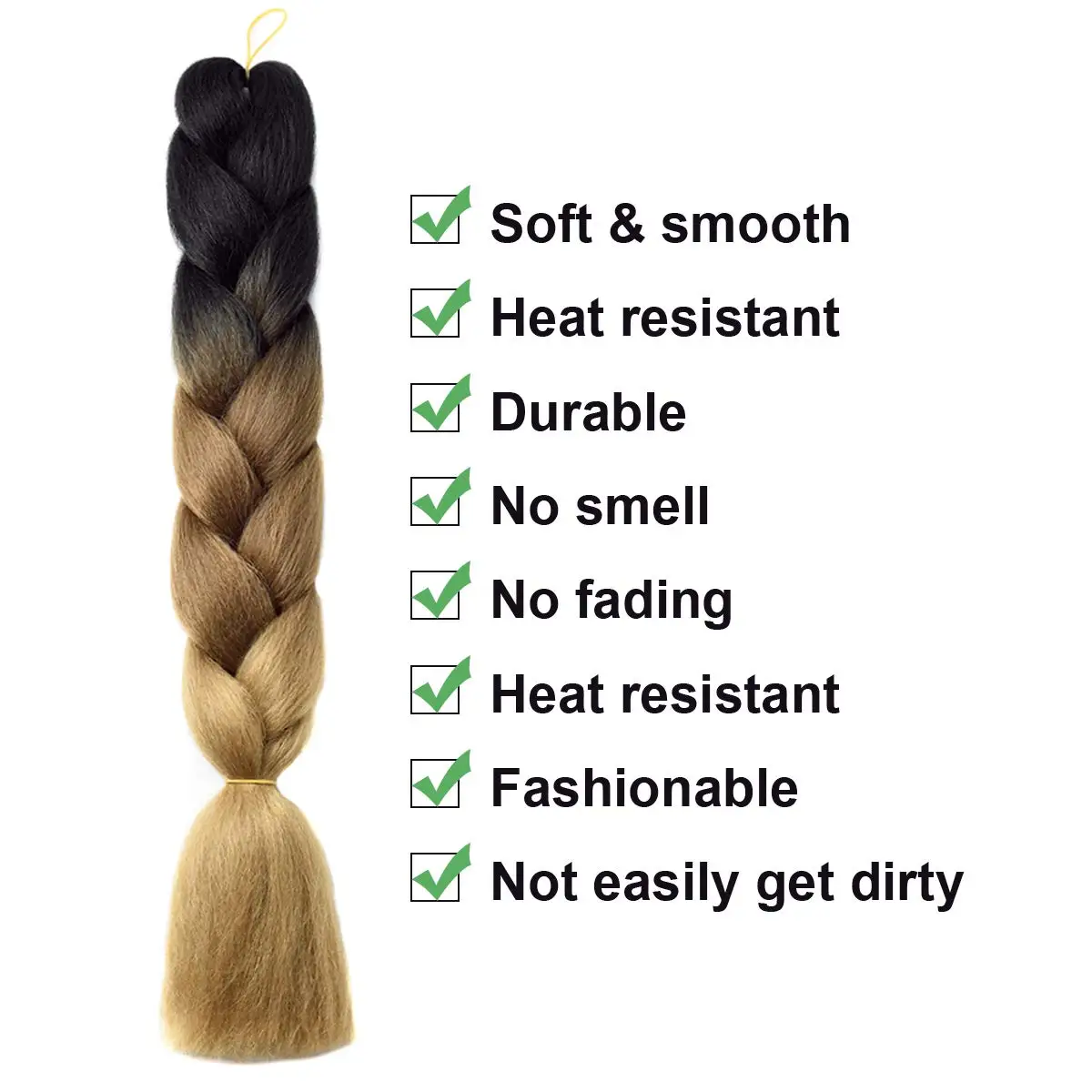 Wholesale 24 Inch Hot Water Setting Jumbo Yaki Hair Braiding Hair Twisted Ombre Jumbo Braid Synthetic Hair