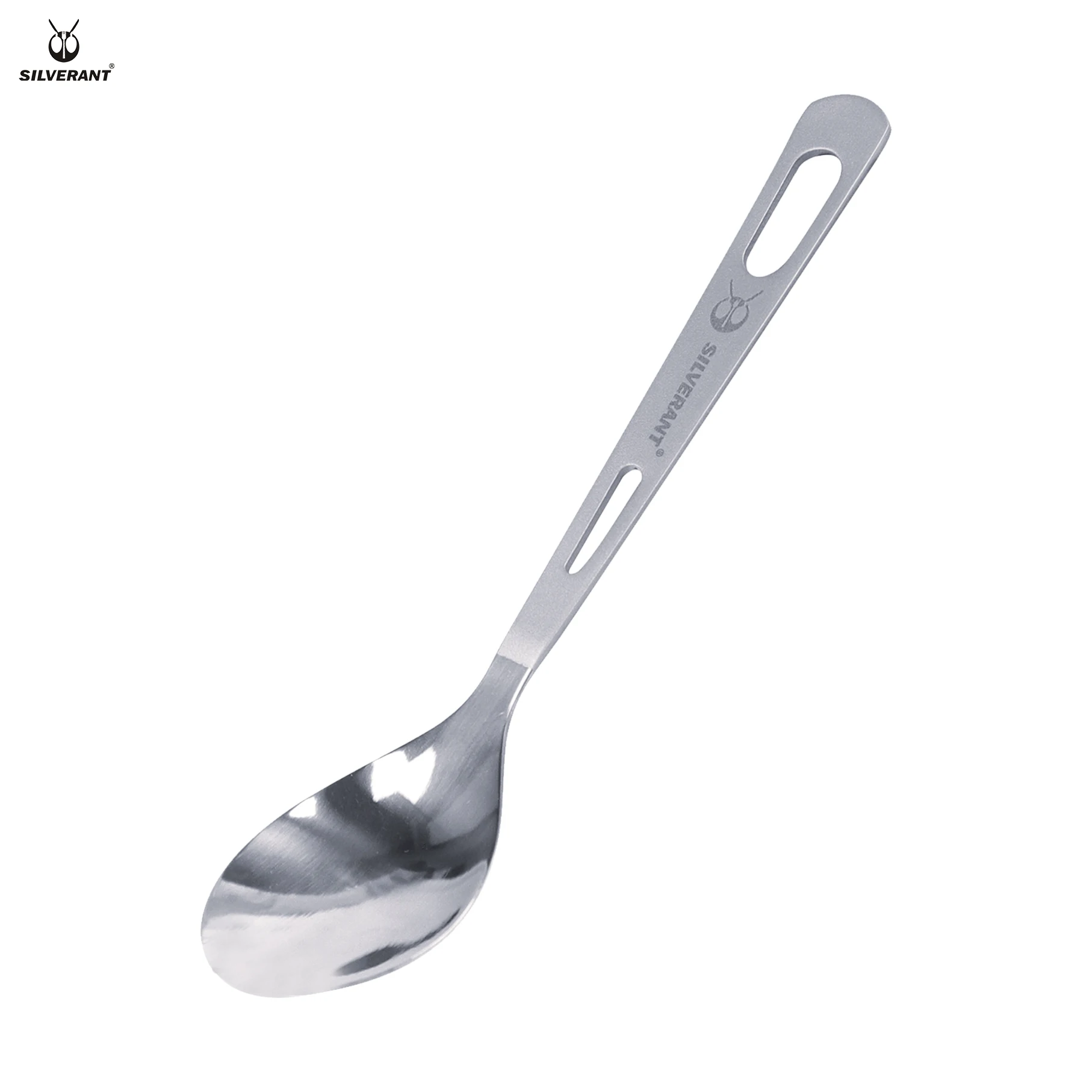 
High quality titanium outdoor spoon semi polished silverant 