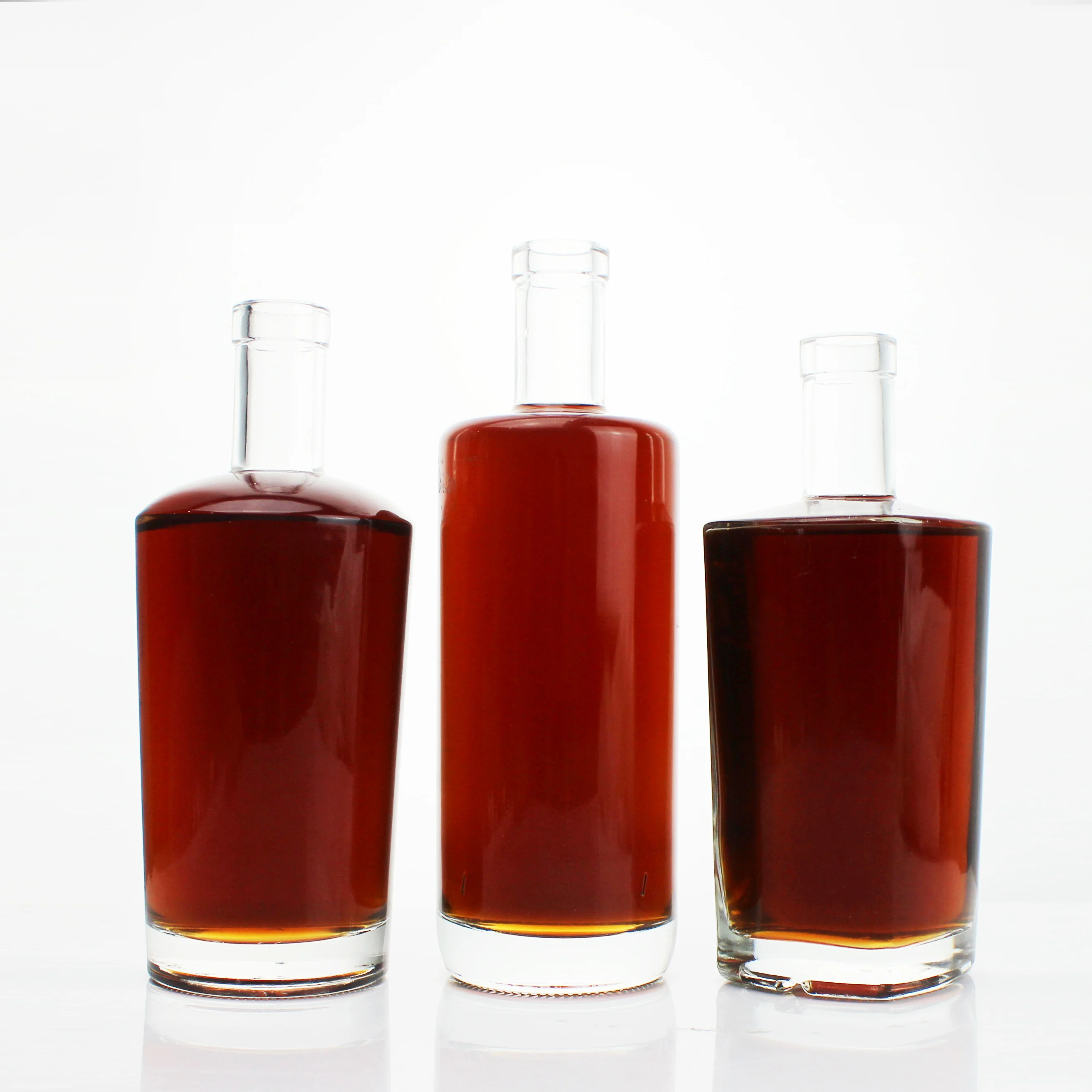 Glass Bottle Vodka Spirit Wine Bottle for Liquor 750ml 1L Customize Glass Unique Shape Liquor Bottle