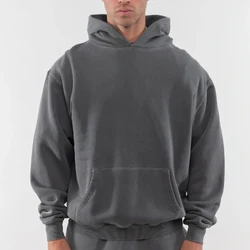 Wholesale 100% Cotton Heavyweight 465g French Terry Mens Vintage Acid Washed Oversized Hoodies