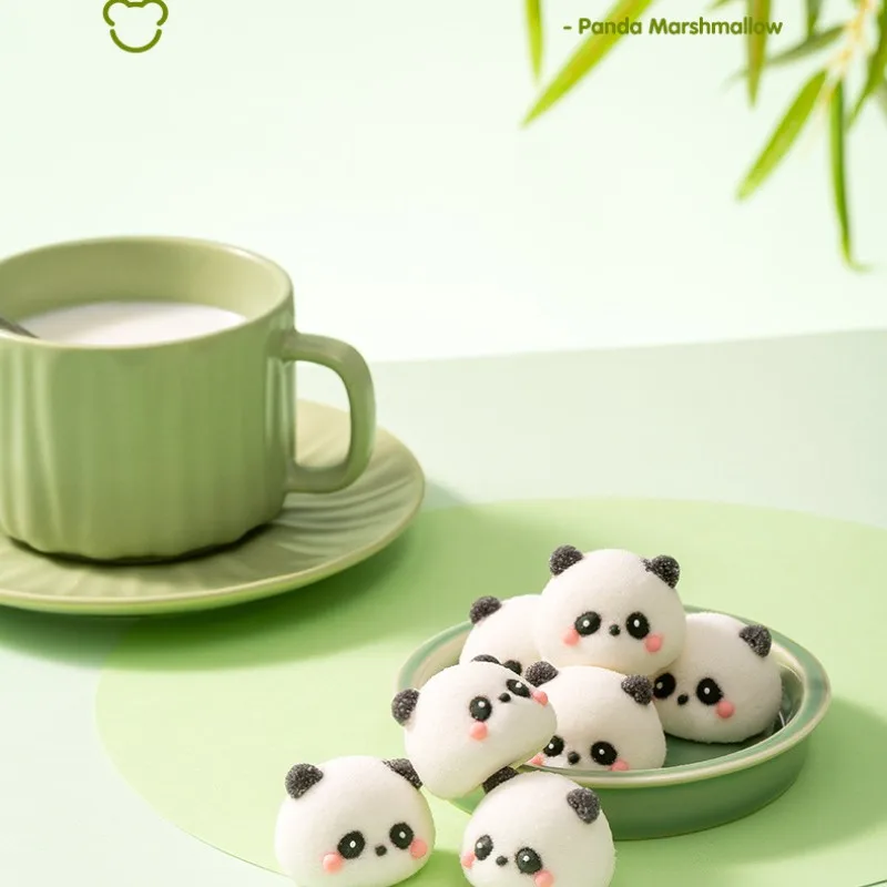 New Sweet Product Cartoon 3D Panda Head Shape Marshmallow Milk Tea Coffee Drink Companion Cotton Candy