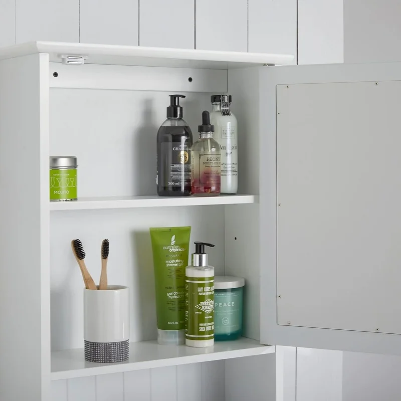 Wall Mounted Bathroom Cabinet With Open Shelf Reversible Hinges Bathroom Cabinets With Mirror Medicine Bathroom Mirror Cabinets